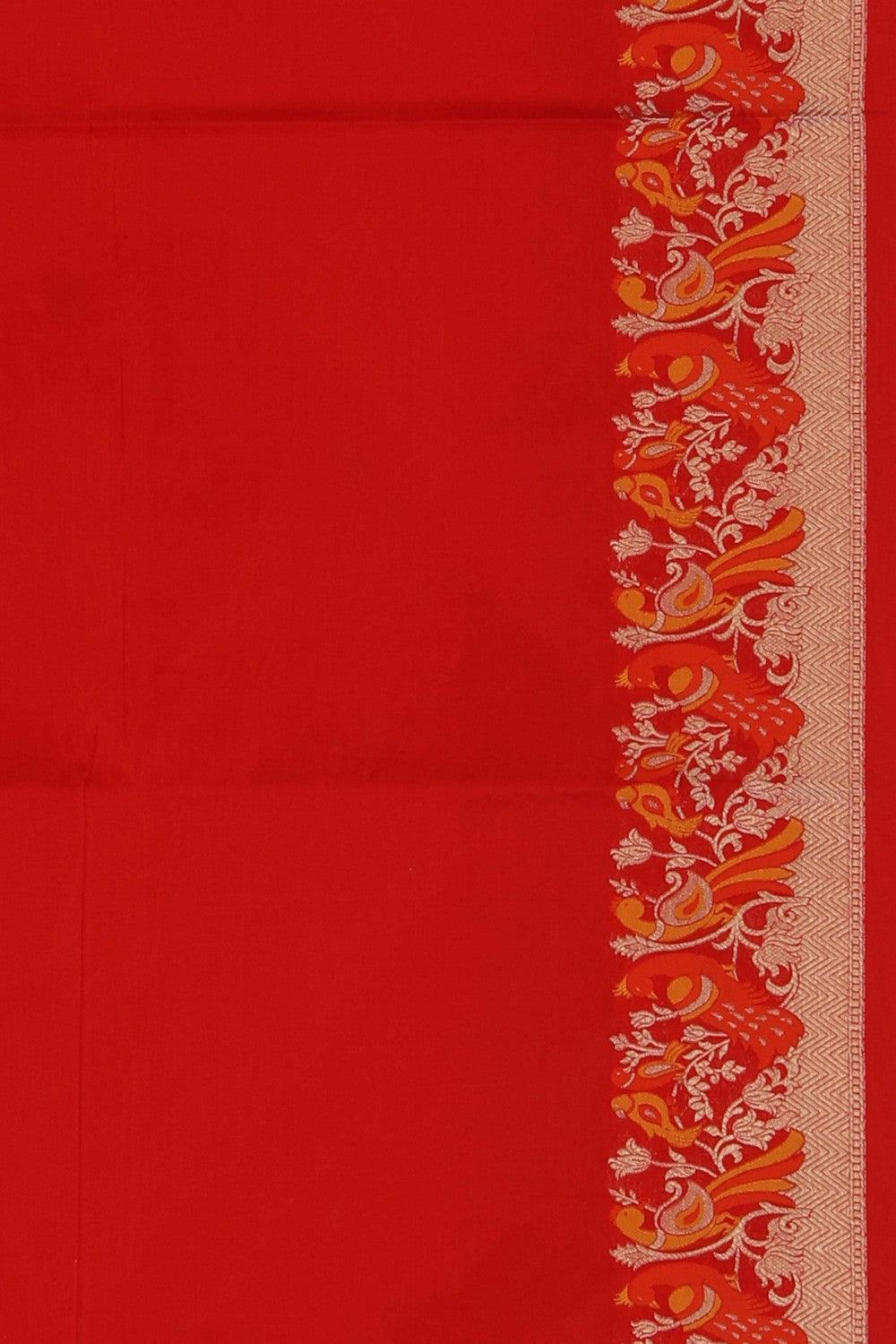 Image of Banarasi Silk Coral Red Saree